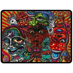 Somewhere Near Oblivion Nightmares Acid Colors Psychedelic Two Sides Fleece Blanket (large) by Sarkoni