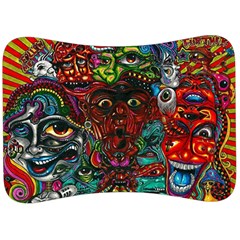 Somewhere Near Oblivion Nightmares Acid Colors Psychedelic Velour Seat Head Rest Cushion by Sarkoni