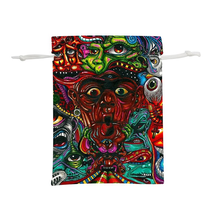 Somewhere Near Oblivion Nightmares Acid Colors Psychedelic Lightweight Drawstring Pouch (L)