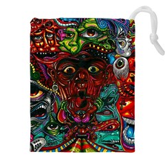 Somewhere Near Oblivion Nightmares Acid Colors Psychedelic Drawstring Pouch (5xl) by Sarkoni