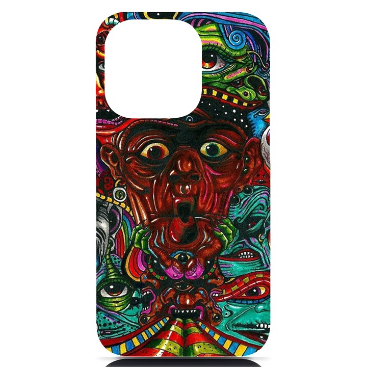 Somewhere Near Oblivion Nightmares Acid Colors Psychedelic iPhone 14 Pro Black UV Print Case