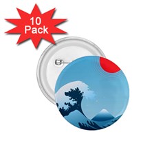 Minimalism Great Wave Off Kanagawa 1 75  Buttons (10 Pack) by Sarkoni