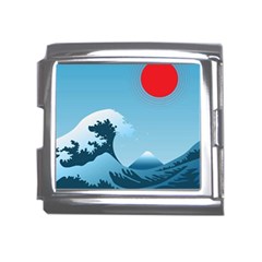 Minimalism Great Wave Off Kanagawa Mega Link Italian Charm (18mm) by Sarkoni