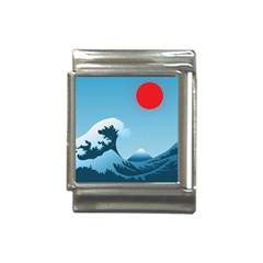 Minimalism Great Wave Off Kanagawa Italian Charm (13mm) by Sarkoni