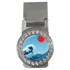 Minimalism Great Wave Off Kanagawa Money Clips (cz)  by Sarkoni