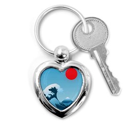 Minimalism Great Wave Off Kanagawa Key Chain (heart) by Sarkoni