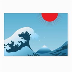 Minimalism Great Wave Off Kanagawa Postcard 4 x 6  (pkg Of 10) by Sarkoni