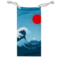 Minimalism Great Wave Off Kanagawa Jewelry Bag by Sarkoni