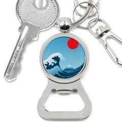 Minimalism Great Wave Off Kanagawa Bottle Opener Key Chain by Sarkoni