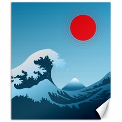 Minimalism Great Wave Off Kanagawa Canvas 20  X 24  by Sarkoni