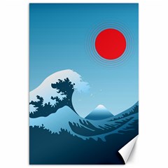 Minimalism Great Wave Off Kanagawa Canvas 20  X 30  by Sarkoni