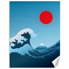 Minimalism Great Wave Off Kanagawa Canvas 36  X 48  by Sarkoni