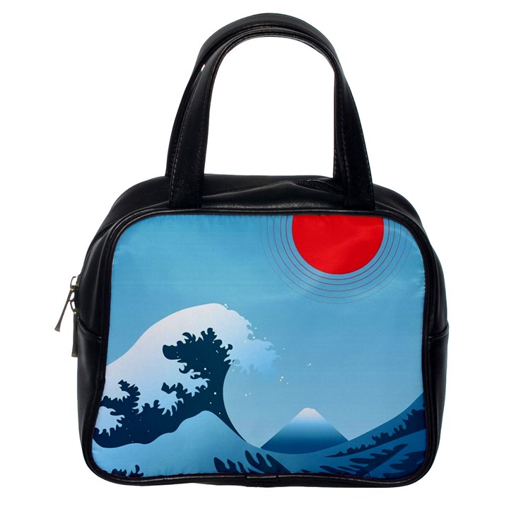 Minimalism Great Wave Off Kanagawa Classic Handbag (One Side)