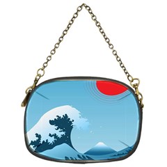 Minimalism Great Wave Off Kanagawa Chain Purse (one Side) by Sarkoni