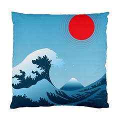 Minimalism Great Wave Off Kanagawa Standard Cushion Case (two Sides) by Sarkoni