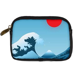 Minimalism Great Wave Off Kanagawa Digital Camera Leather Case by Sarkoni