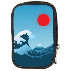 Minimalism Great Wave Off Kanagawa Compact Camera Leather Case by Sarkoni