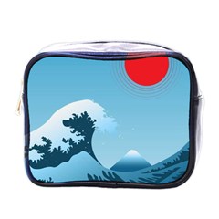 Minimalism Great Wave Off Kanagawa Mini Toiletries Bag (one Side) by Sarkoni