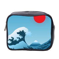 Minimalism Great Wave Off Kanagawa Mini Toiletries Bag (two Sides) by Sarkoni