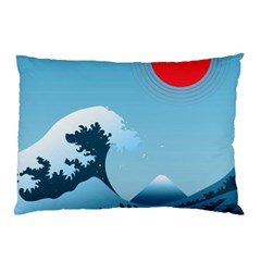 Minimalism Great Wave Off Kanagawa Pillow Case (two Sides) by Sarkoni