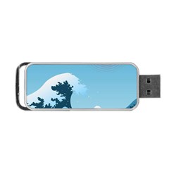 Minimalism Great Wave Off Kanagawa Portable Usb Flash (two Sides) by Sarkoni