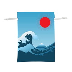 Minimalism Great Wave Off Kanagawa Lightweight Drawstring Pouch (l) by Sarkoni