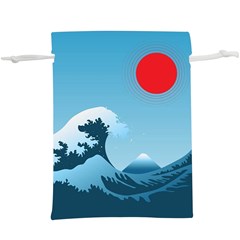 Minimalism Great Wave Off Kanagawa Lightweight Drawstring Pouch (xl) by Sarkoni