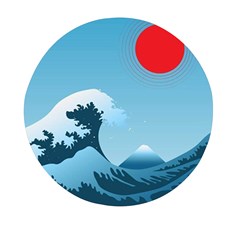 Minimalism Great Wave Off Kanagawa Mini Round Pill Box (pack Of 5) by Sarkoni