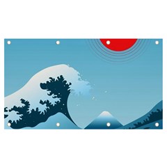 Minimalism Great Wave Off Kanagawa Banner And Sign 7  X 4  by Sarkoni