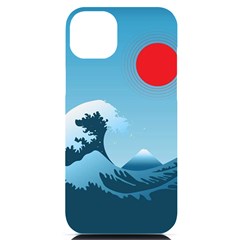 Minimalism Great Wave Off Kanagawa Iphone 14 Plus Black Uv Print Case by Sarkoni