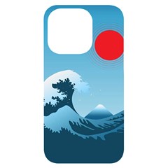 Minimalism Great Wave Off Kanagawa Iphone 14 Pro Black Uv Print Case by Sarkoni