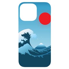 Minimalism Great Wave Off Kanagawa Iphone 14 Pro Max Black Uv Print Case by Sarkoni