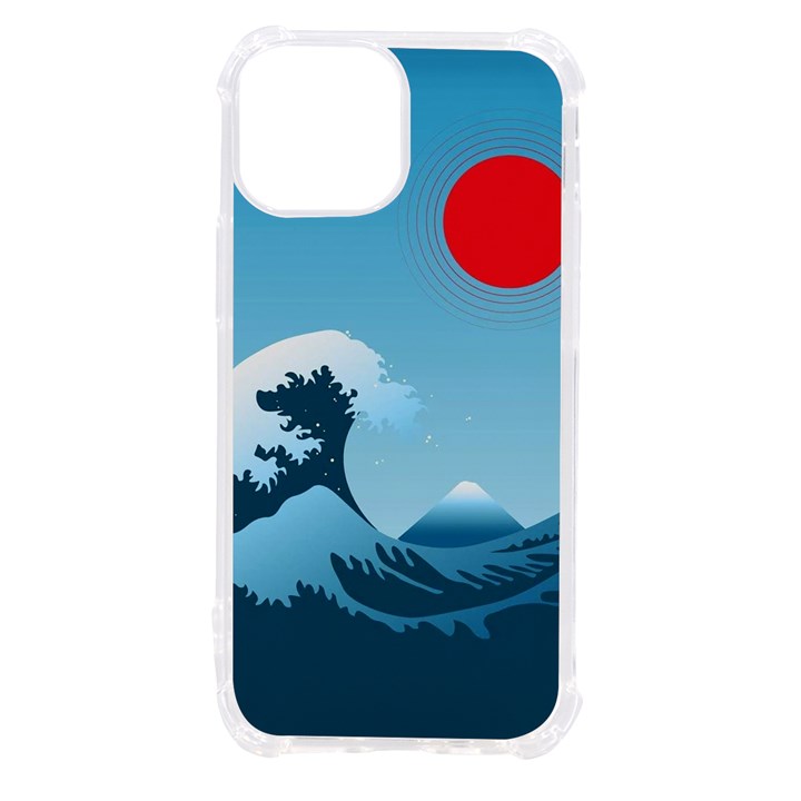 Minimalism Great Wave Off Kanagawa iPhone 13 mini TPU UV Print Case