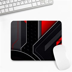 Gamer Tech Black Mesh Red Modern Shape Texture Geometric Pattern Small Mousepad by Sarkoni