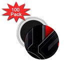 Gamer Tech Black Mesh Red Modern Shape Texture Geometric Pattern 1.75  Magnets (100 pack)  Front