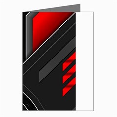 Gamer Tech Black Mesh Red Modern Shape Texture Geometric Pattern Greeting Cards (pkg Of 8) by Sarkoni