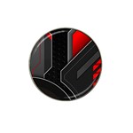 Gamer Tech Black Mesh Red Modern Shape Texture Geometric Pattern Hat Clip Ball Marker (4 pack) Front