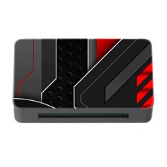 Gamer Tech Black Mesh Red Modern Shape Texture Geometric Pattern Memory Card Reader With Cf by Sarkoni