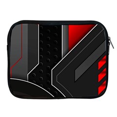 Gamer Tech Black Mesh Red Modern Shape Texture Geometric Pattern Apple Ipad 2/3/4 Zipper Cases by Sarkoni