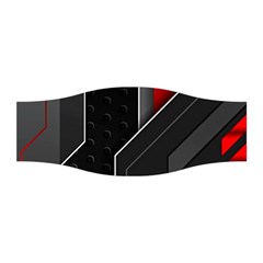 Gamer Tech Black Mesh Red Modern Shape Texture Geometric Pattern Stretchable Headband by Sarkoni