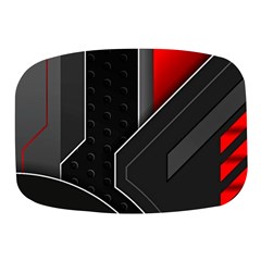 Gamer Tech Black Mesh Red Modern Shape Texture Geometric Pattern Mini Square Pill Box by Sarkoni