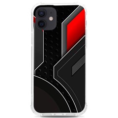 Gamer Tech Black Mesh Red Modern Shape Texture Geometric Pattern Iphone 12/12 Pro Tpu Uv Print Case by Sarkoni