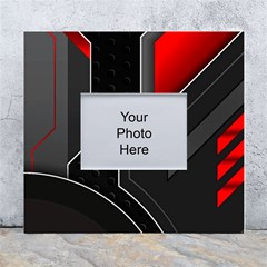 Gamer Tech Black Mesh Red Modern Shape Texture Geometric Pattern White Wall Photo Frame 5  X 7  by Sarkoni