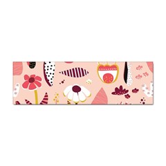 Scandinavian Flat Floral Background Coral Pink White Black Gold Pattern Sticker Bumper (100 Pack) by Sarkoni