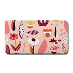 Scandinavian Flat Floral Background Coral Pink White Black Gold Pattern Medium Bar Mat 16 x8.5  Bar Mat