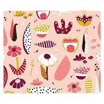 Scandinavian Flat Floral Background Coral Pink White Black Gold Pattern Two Sides Premium Plush Fleece Blanket (Small) 50 x40  Blanket Front