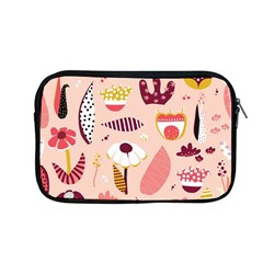 Scandinavian Flat Floral Background Coral Pink White Black Gold Pattern Apple Macbook Pro 13  Zipper Case by Sarkoni