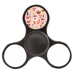 Scandinavian Flat Floral Background Coral Pink White Black Gold Pattern Finger Spinner by Sarkoni