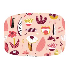 Scandinavian Flat Floral Background Coral Pink White Black Gold Pattern Mini Square Pill Box