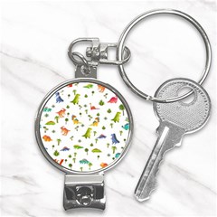 Baby Dino Seamless Pattern Nail Clippers Key Chain by Sarkoni